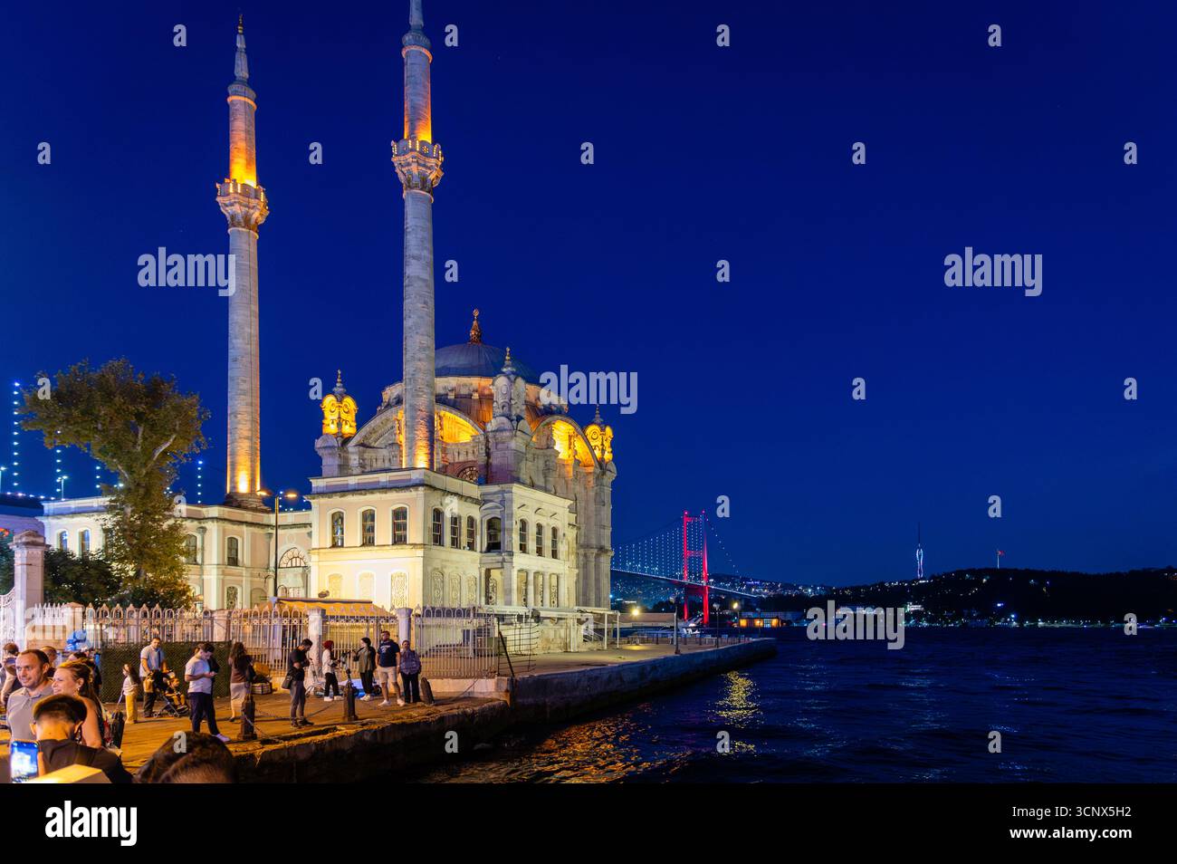 Ortakoy Mosque at night, Istanbul, Turkiye Stock Photo - Alamy