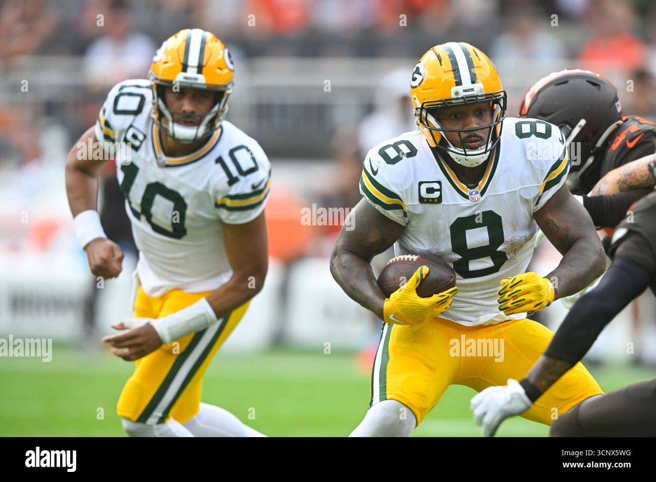 Jacobs Running Back Green Bay Packers running back Josh Jacobs (8) runs with the ball ...