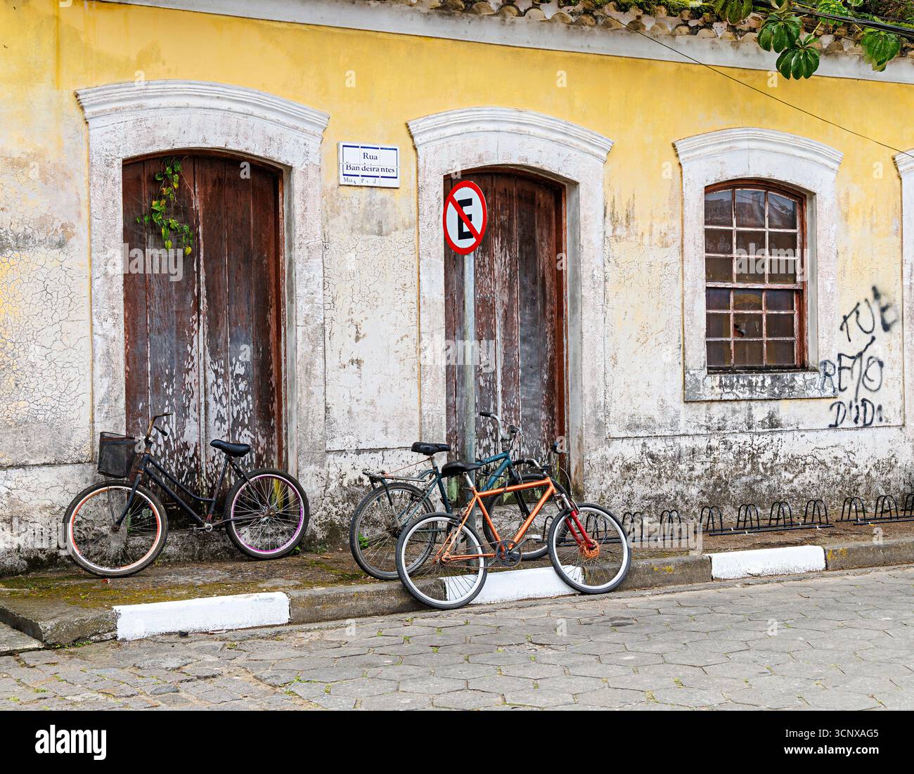 Windows and doors, Cananeia, Sao Paulo, Brazil Stock Photo