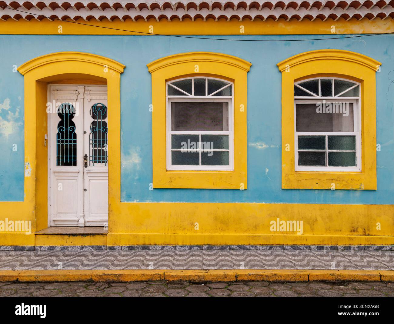 Windows and doors, Cananeia, Sao Paulo, Brazil Stock Photo