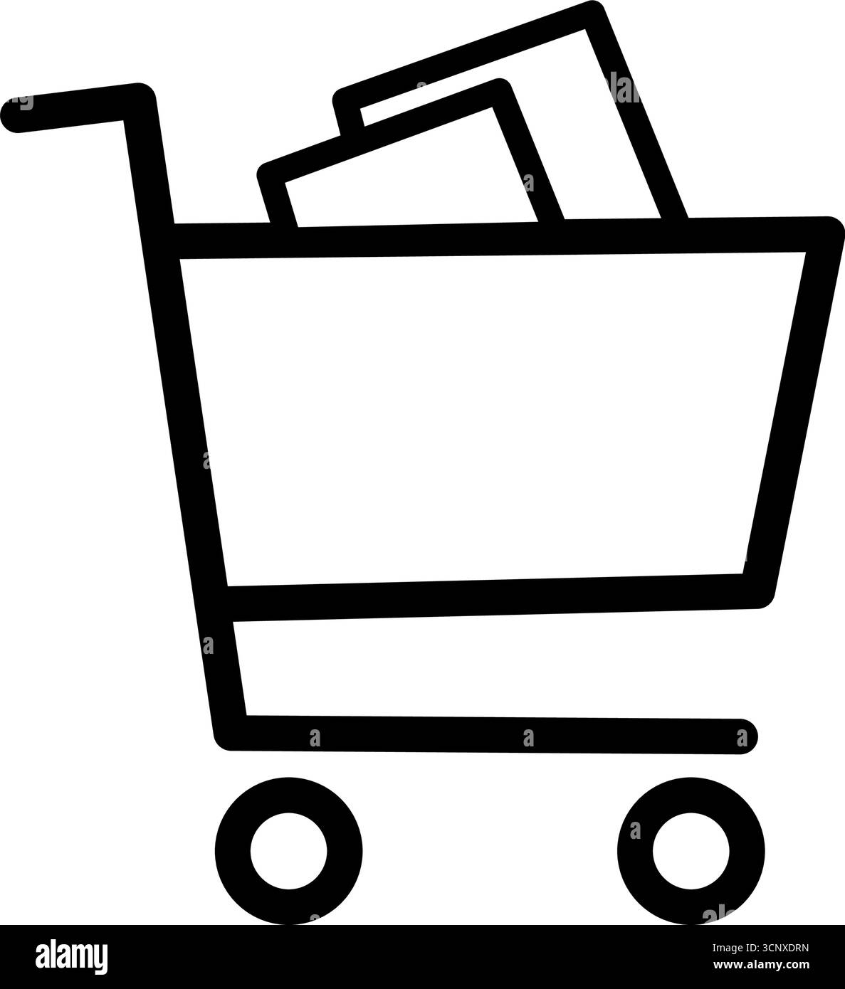 Shopping cart with boxes line vector icon Stock Vector Image & Art - Alamy