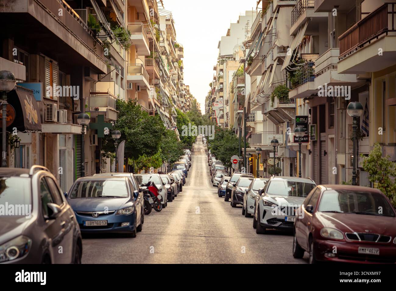 Piraeus, Greece - View along town streets Stock Photo