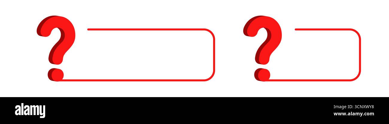 Bold red 3d question and exclamation marks in minimalist design Stock Vector