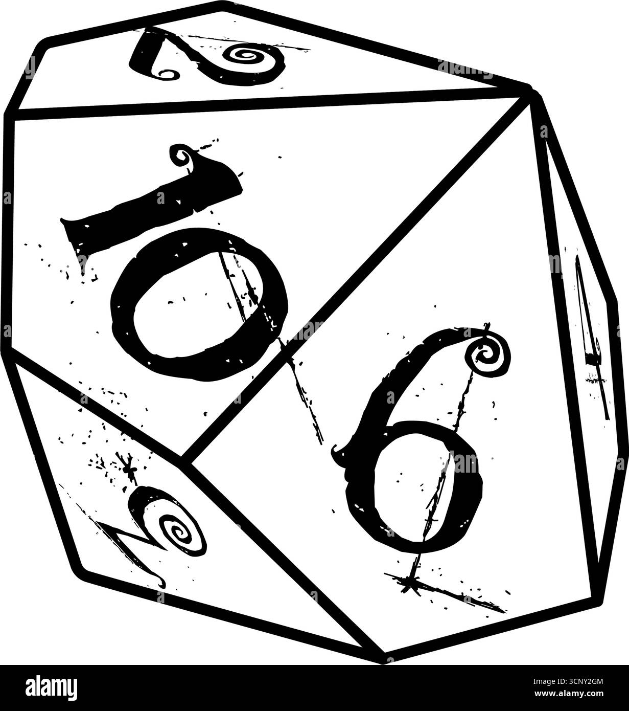 Grunge d20 dice Stock Vector Image & Art - Alamy