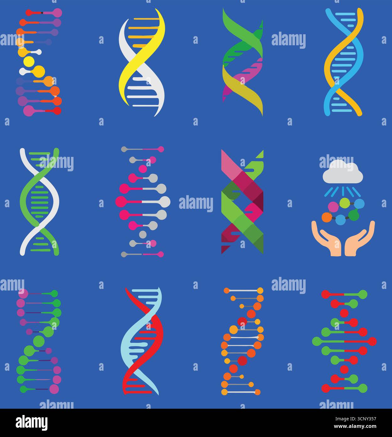 Spiral Molecule Icons Illustrations & Vectors Stock Vector