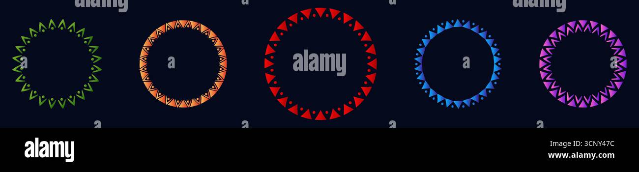 African tribal circle frames for ethnic design Stock Vector