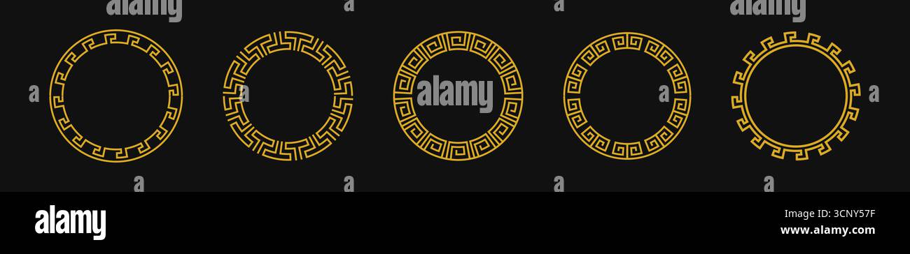 Greek style circular frame design for art and decoration Stock Vector ...
