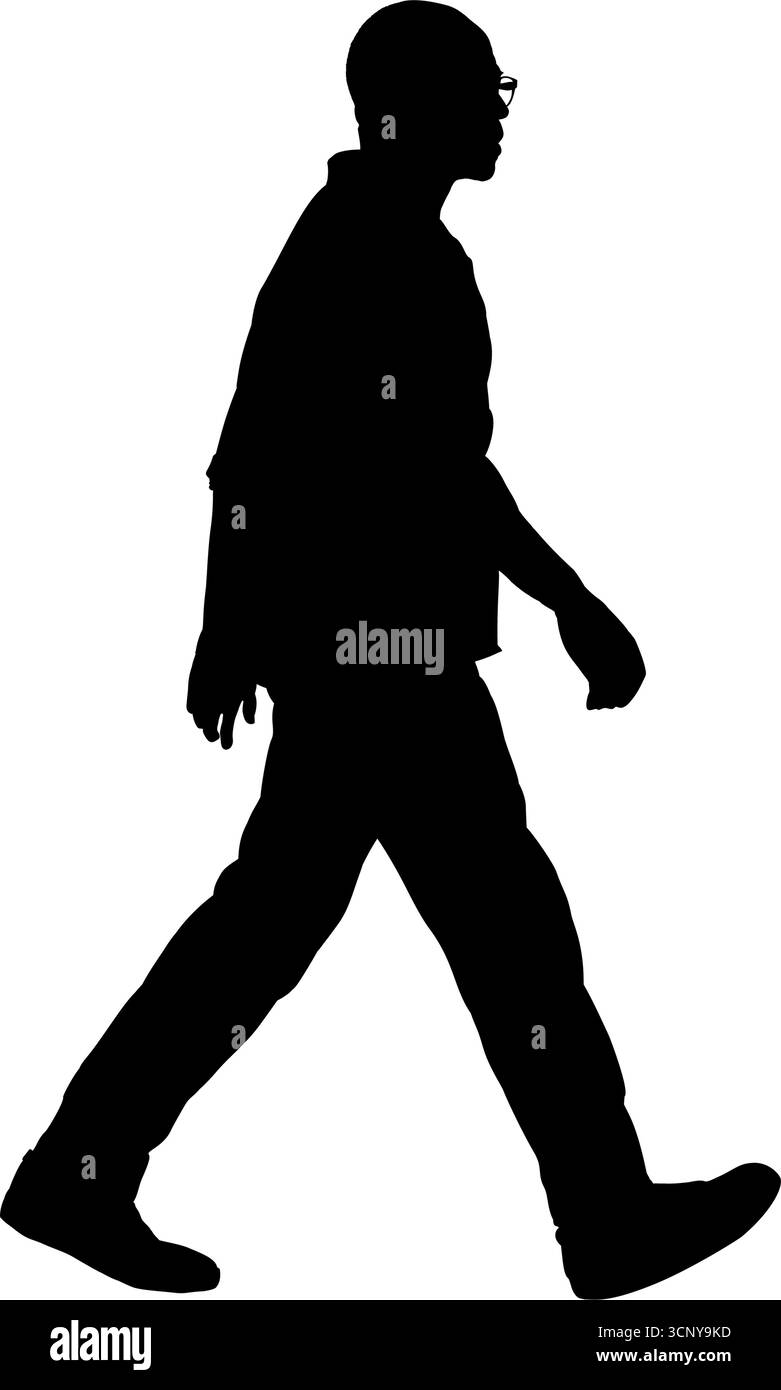 Black man walking side view Stock Vector Images - Alamy