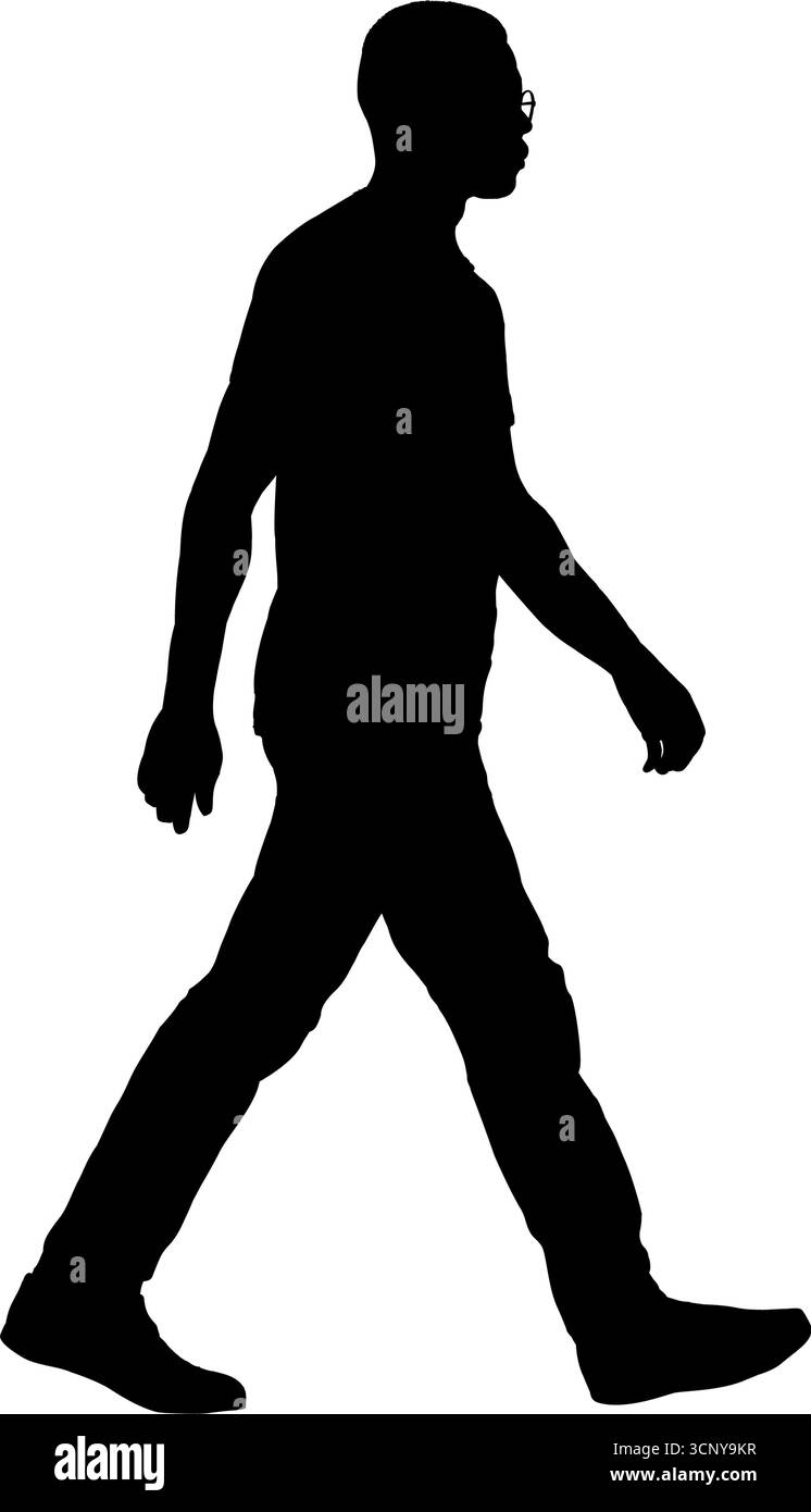 Black silhouette of a walking man Stock Vector Image & Art - Alamy