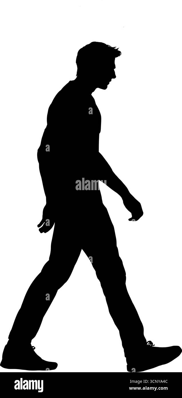 Black silhouette of a walking man Stock Vector Image & Art - Alamy