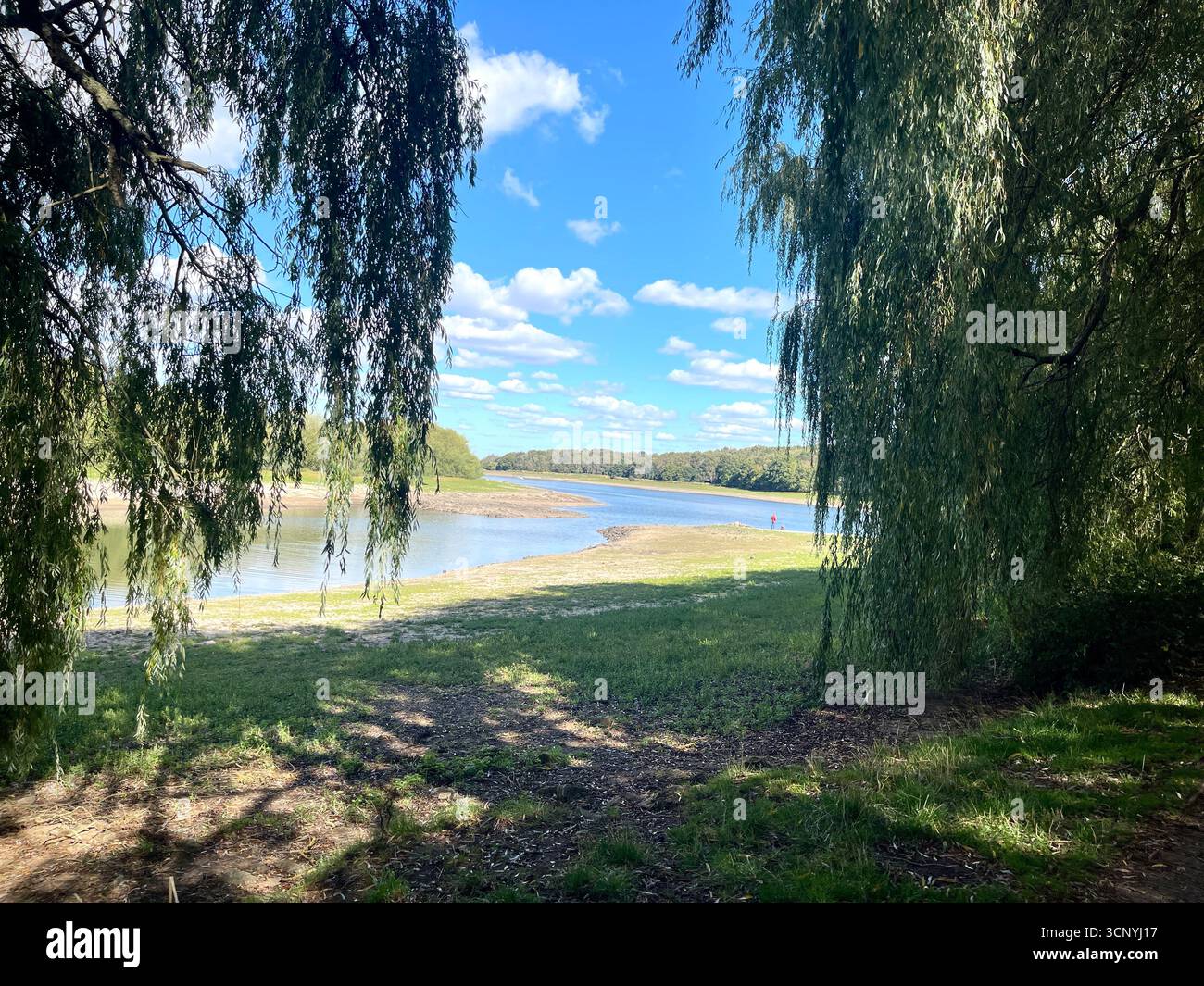 Staunton Harold Reservoir During Drought September 2025 Derbyshire Leicestershire border - Smartphone Captured Stock Image