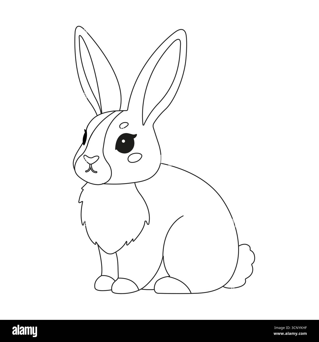 Rabbit line art easy hi-res stock photography and images - Alamy