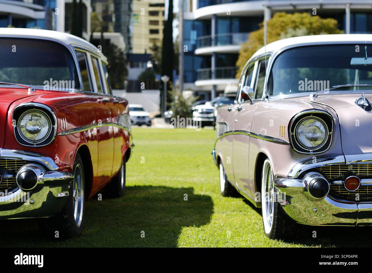Reflections of a Bygone Era's Automotive Mastery: They Don't Make Cars Like This Anymore. Stock Photo