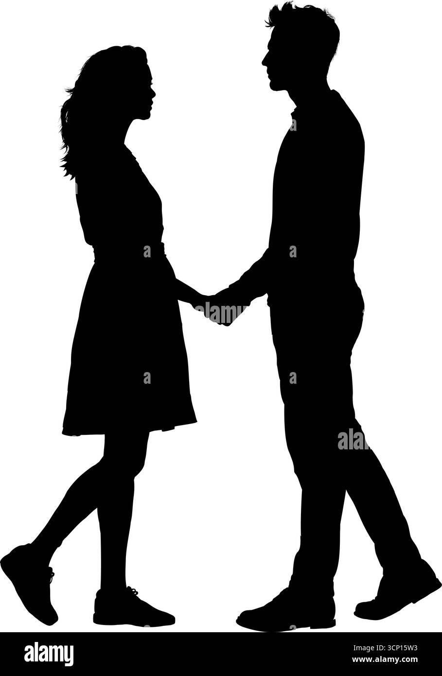 Couple walking with holding hands Stock Vector Images - Alamy