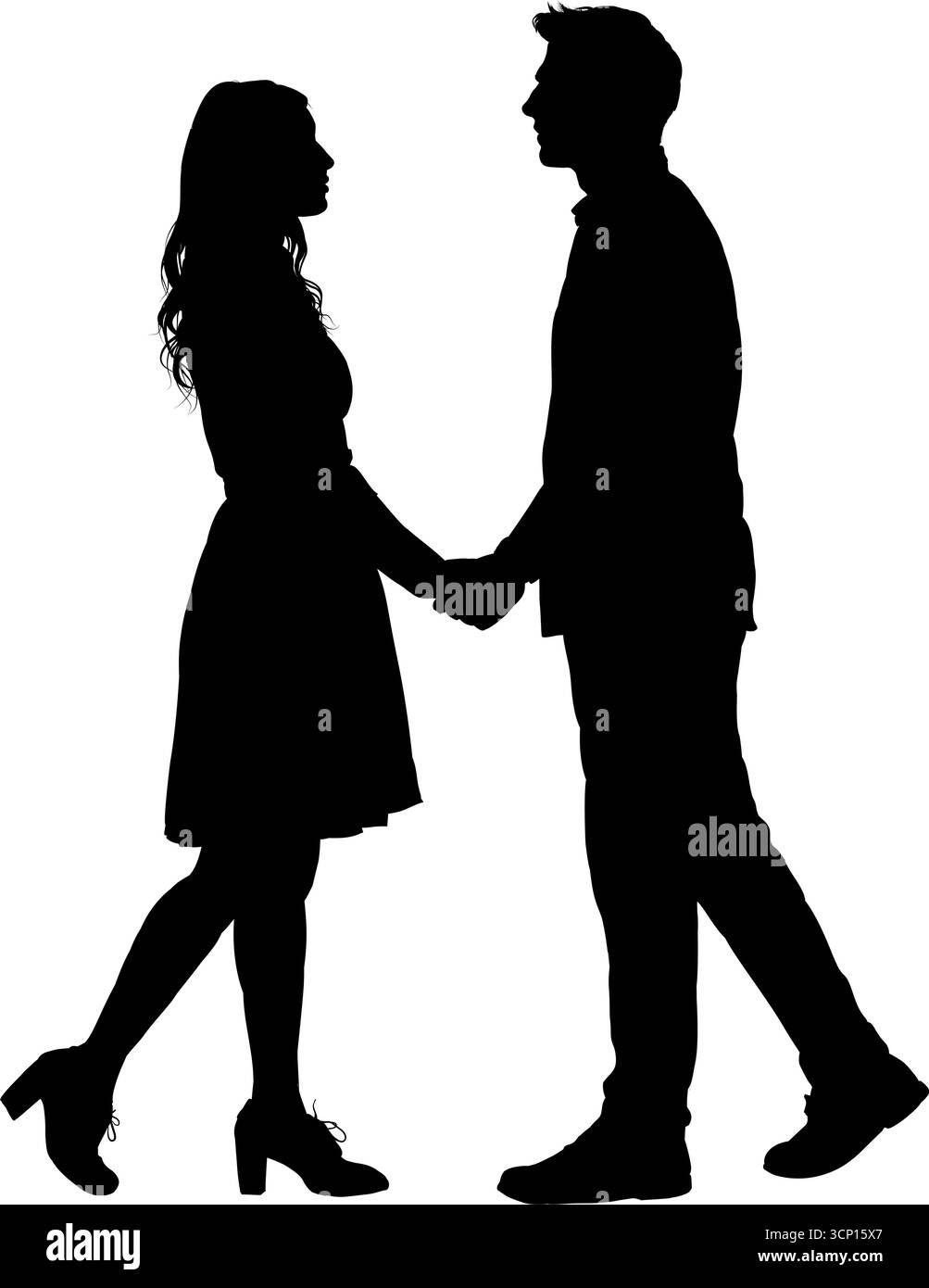 Couple holding hands black silhouette Stock Vector Image & Art - Alamy