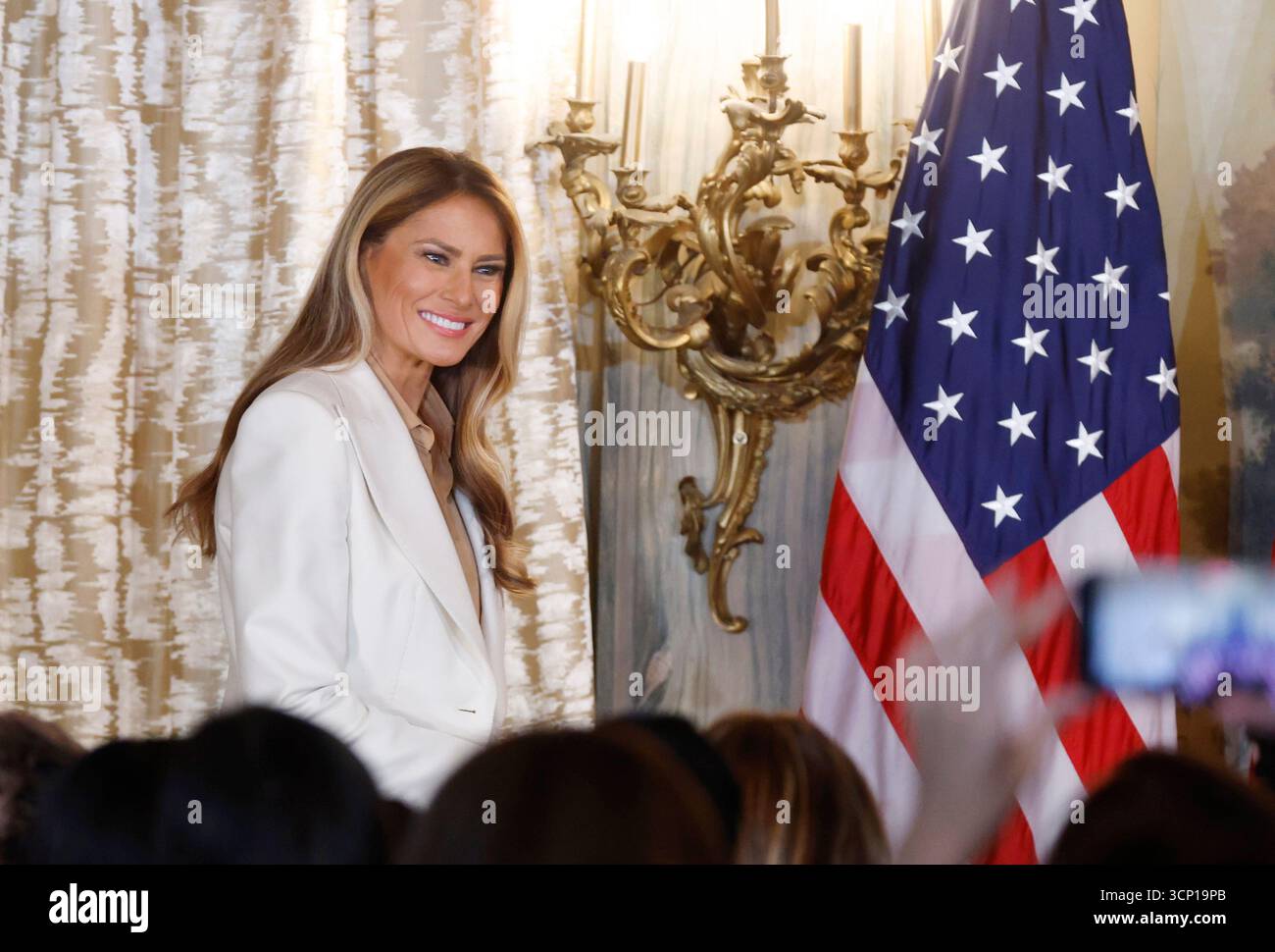 First Lady Melania Trump arrives to speak at an event launching her ...
