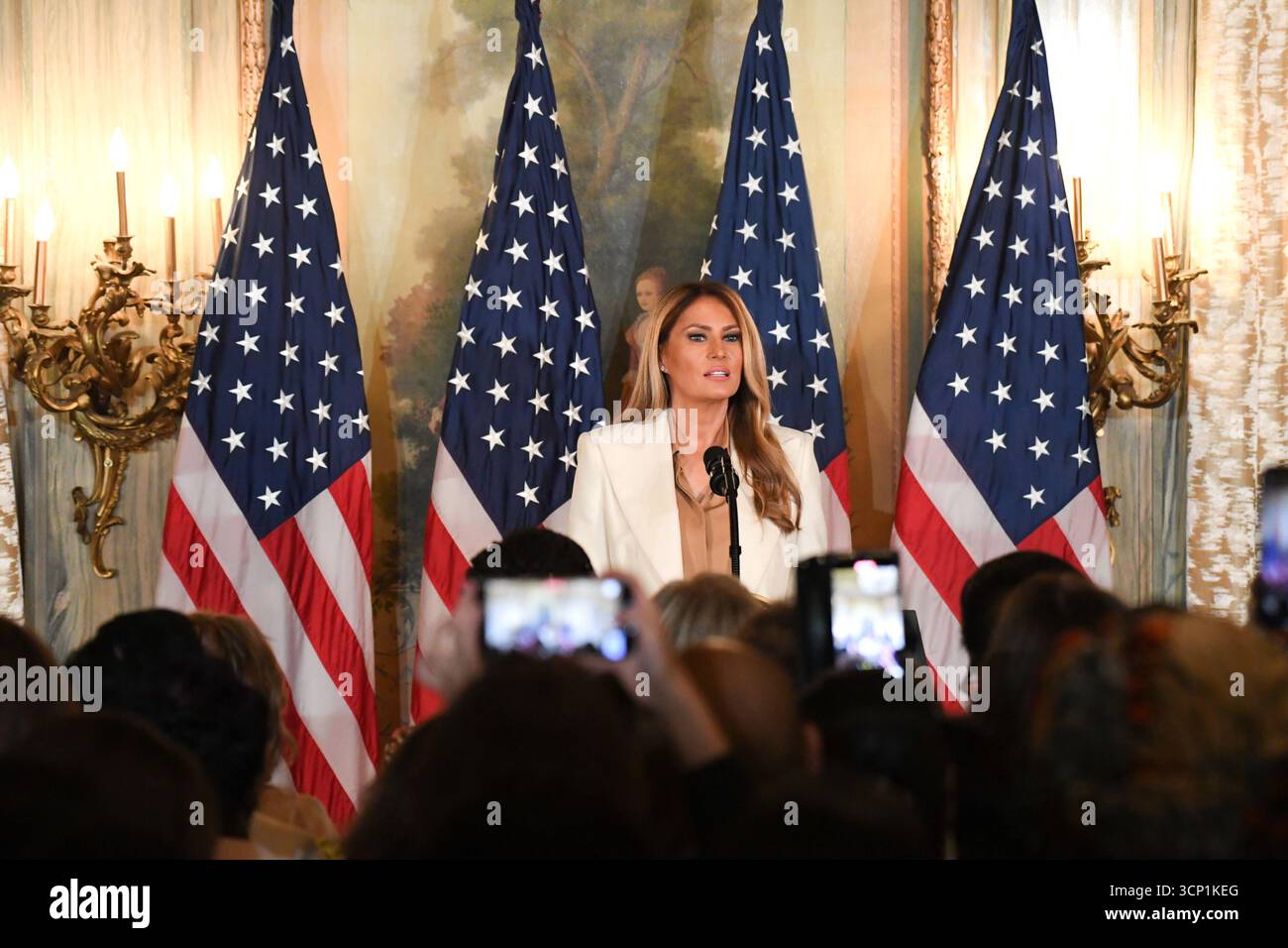 The First Lady of The United States, Melania Trump speaks at a ...