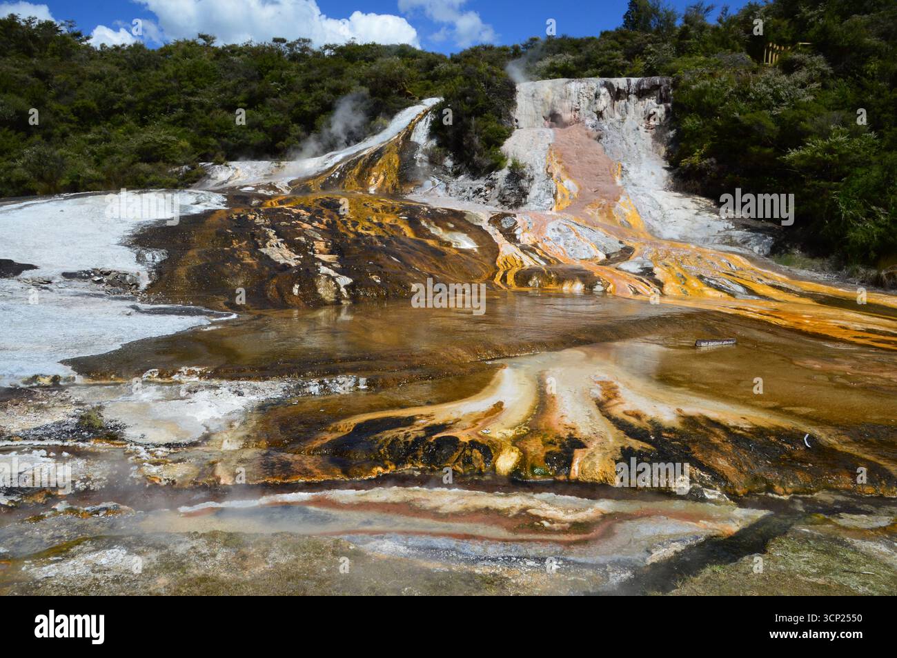 Volcano Hot Spring Geothermal hot springs and steaming vents at Orakei Korako, also known ...