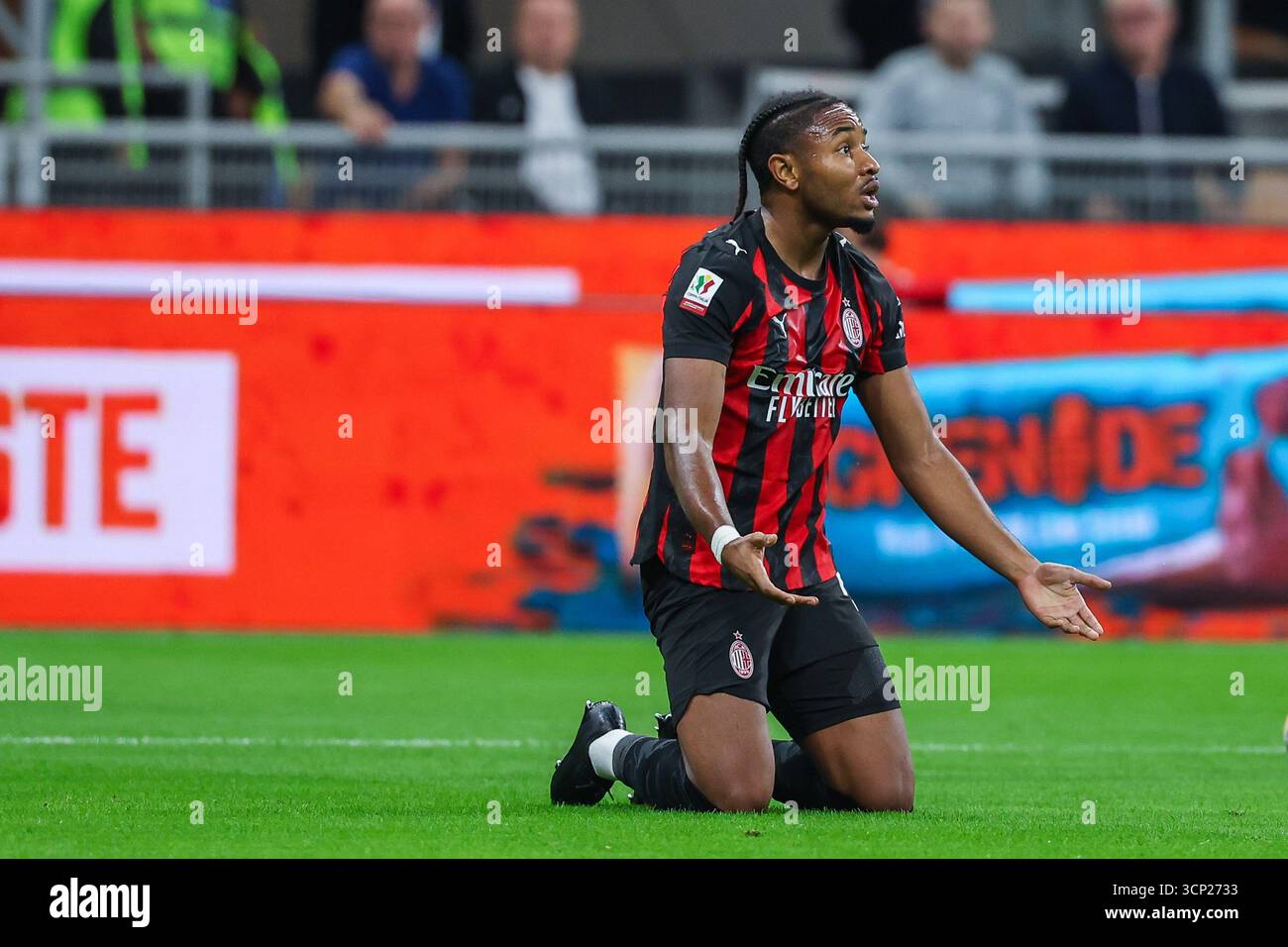 Christopher Alan Nkunku of AC Milan reacts during Coppa Italia 2025/26 ...