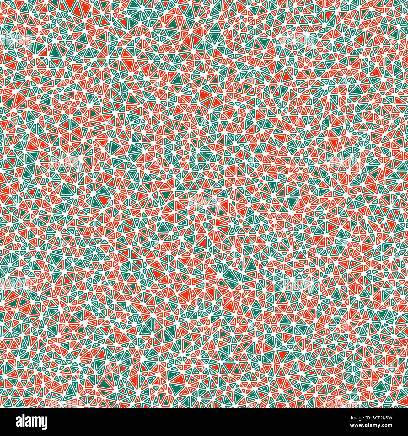 Vector science background. Rounded solid shapes in frames. Tiny triangles size. Multicolored style. Repeatable pattern. Trending vector tiles. Stock Vector
