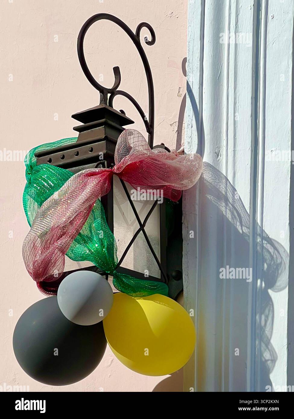 Lamp with balloons - Smartphone Captured Stock Image
