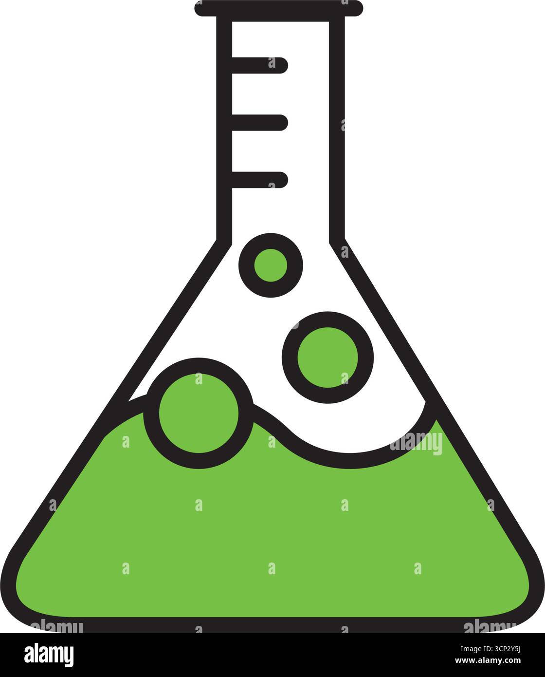 erlenmeyer laboratory icon on white background. Stock Vector