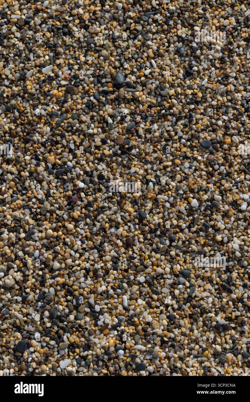 Pebbles Light Color Small beach pebbles are densely arranged, varying in color from light ...