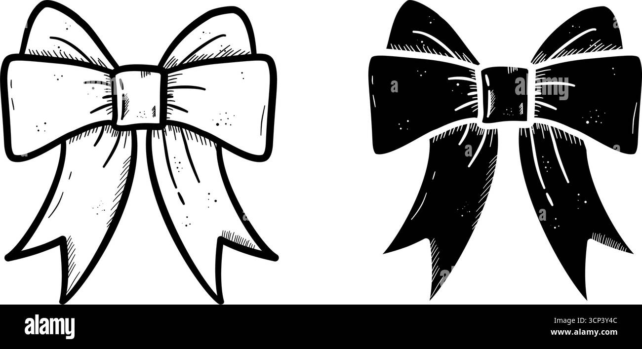 Ribbon bow black and white - vector Stock Vector Image & Art - Alamy
