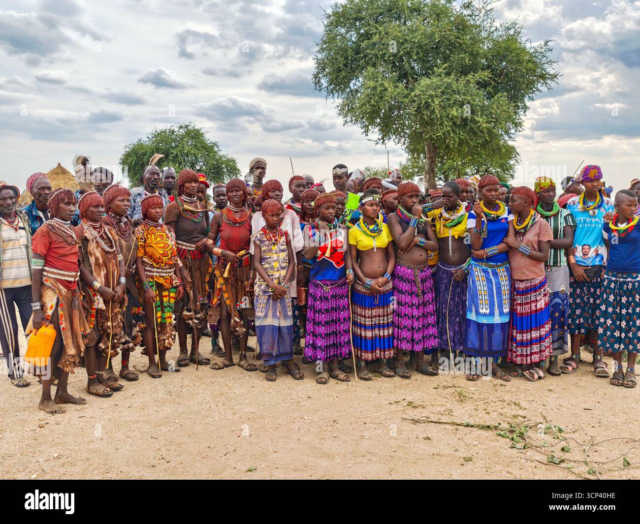 Dande Dande, Ethiopia - 14 August 2025: the bull jumping ceremony at Dande ...