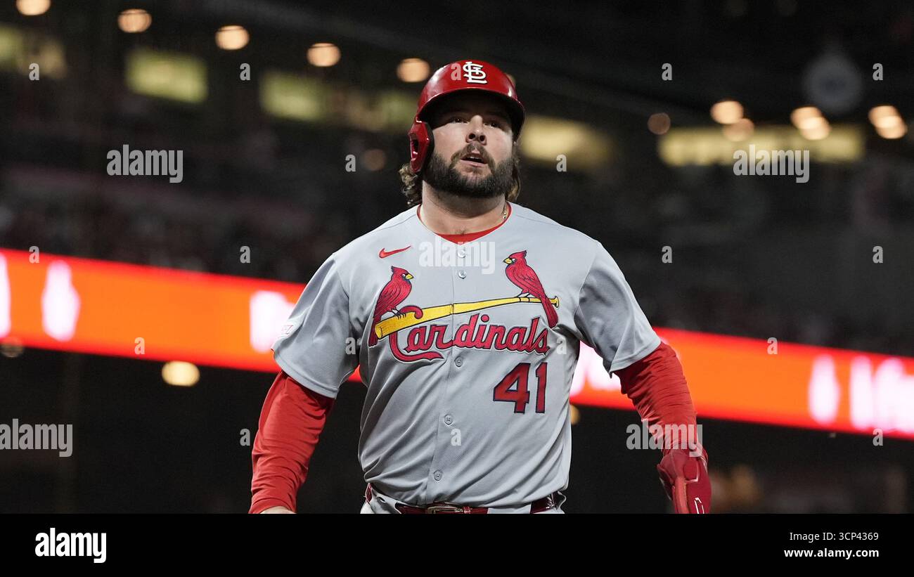 St. Louis Cardinals' Alec Burleson against the San Francisco Giants