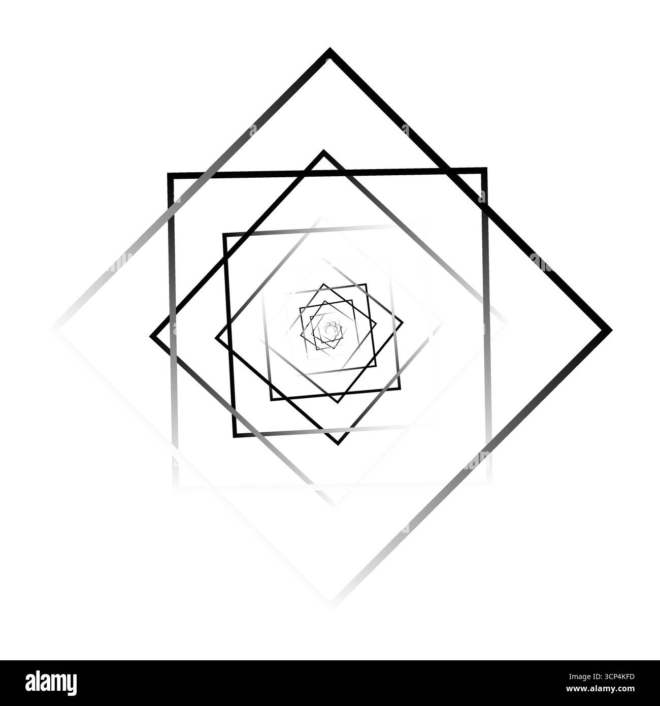 Geometric concentric shape line Black and White Stock Photos & Images ...