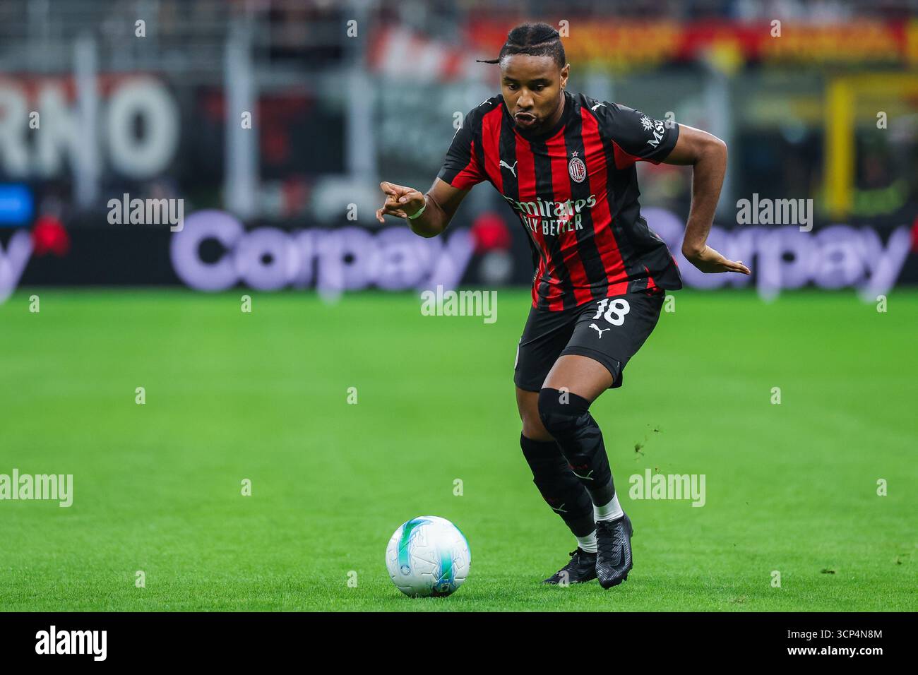 Christopher Alan Nkunku of AC Milan seen in action during Coppa Italia ...