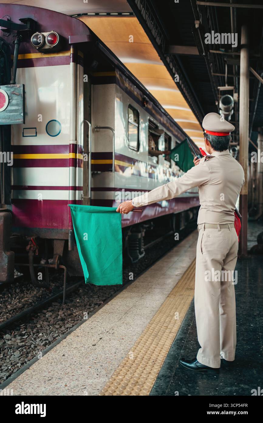 Train Dispatch Panel Person waving train hi-res stock photography and images - Alamy