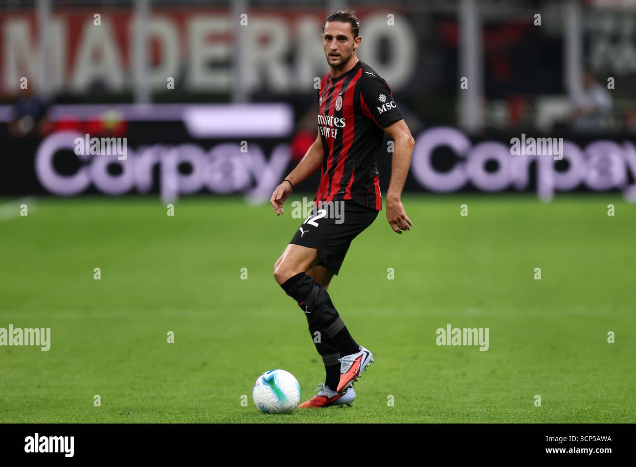 Adrien Rabiot of Ac Milan in action during the Coppa Italia Round of 16 ...