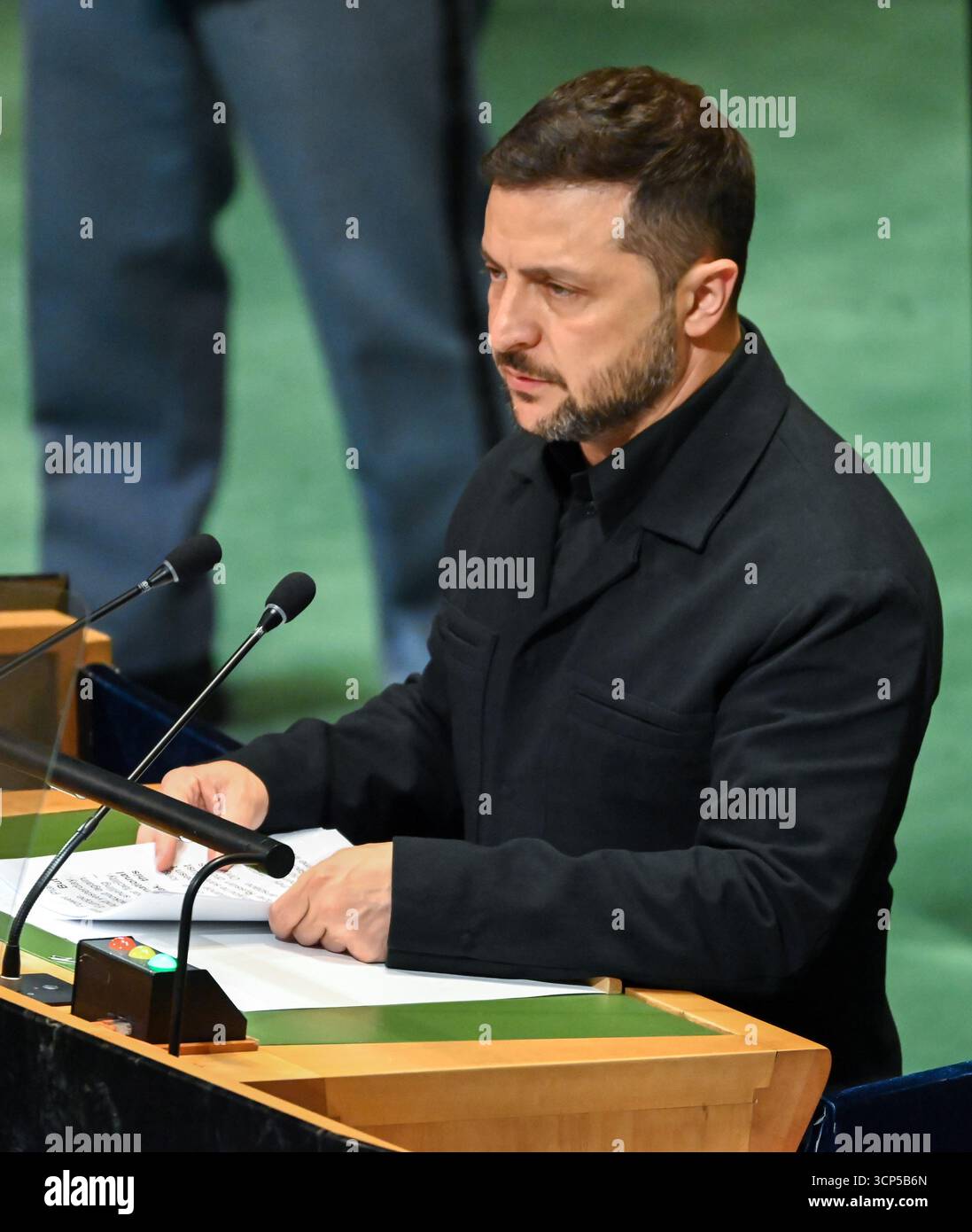 President Volodymyr Zelenskyy of Ukraine addresses the United Nations ...
