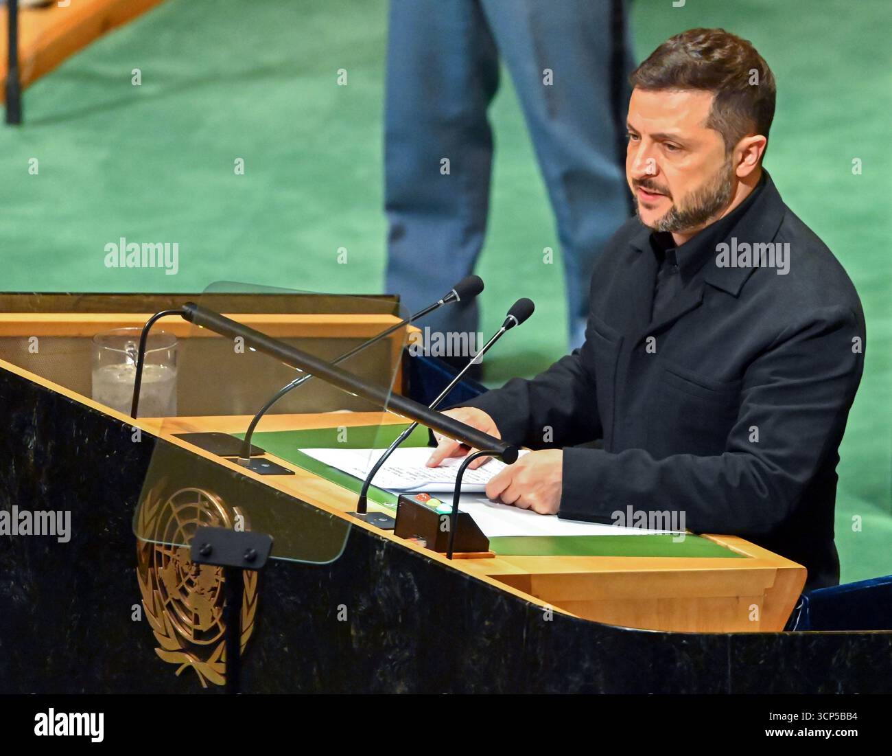 President Volodymyr Zelenskyy of Ukraine addresses the United Nations ...