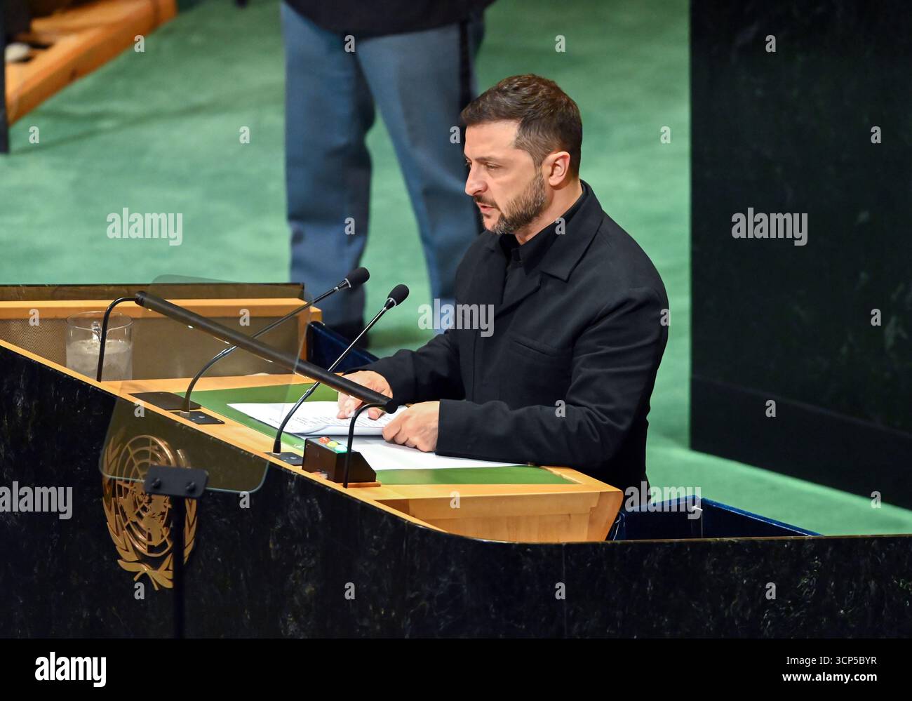 President Volodymyr Zelenskyy of Ukraine addresses the United Nations ...