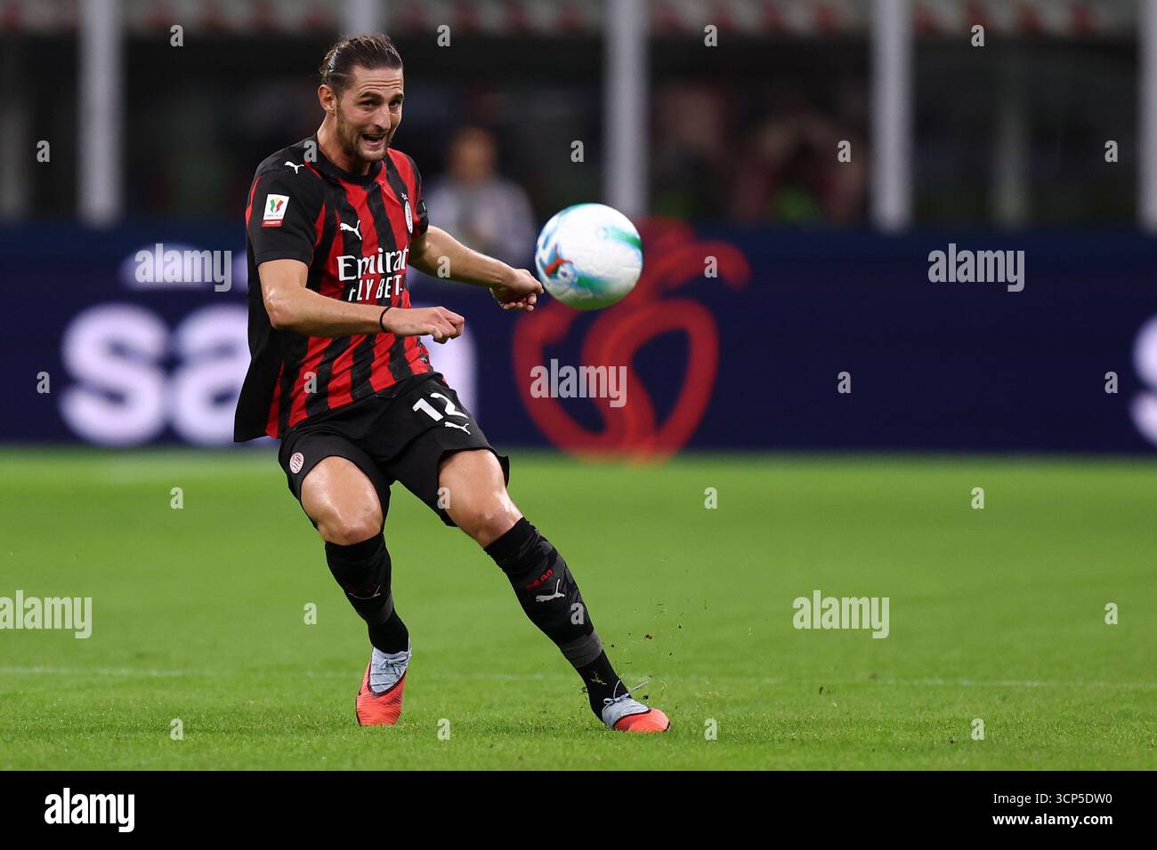 Adrien Rabiot of Ac Milan in action during the Coppa Italia Round of 16 ...