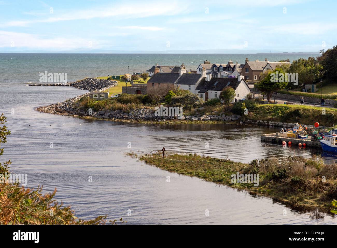 Historic Brora Harbour, located at the mouth of the River Brora on the Sutherland coast Stock Photo