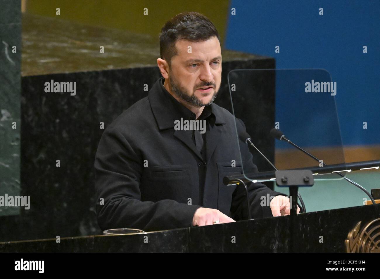 President of Ukraine Volodymyr Zelensky addresses the 80th session of ...