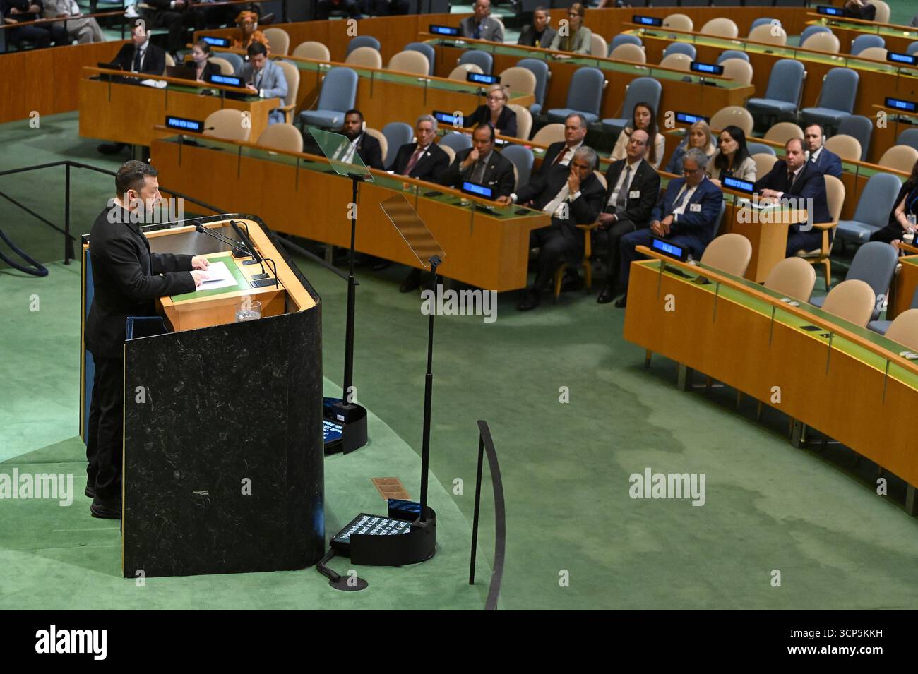 President of Ukraine Volodymyr Zelensky addresses the 80th session of ...