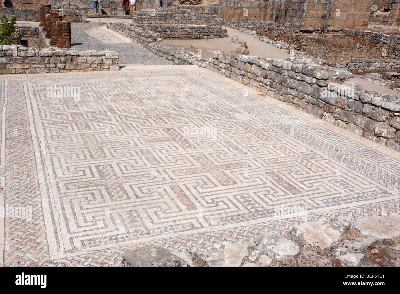Geometric mosaics at Conímbriga, Roman Ruins Stock Photo