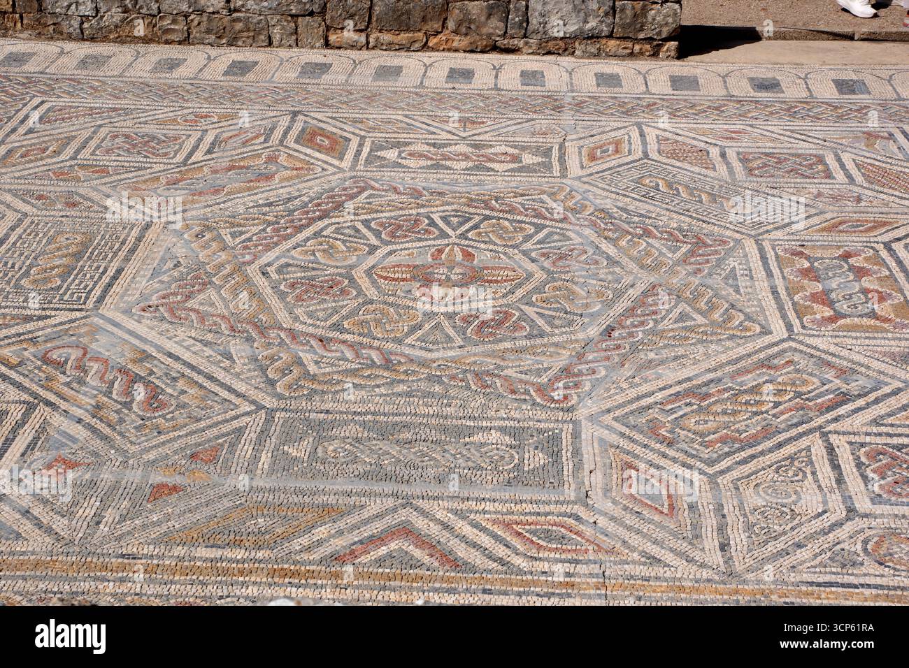 Geometric mosaics at Conímbriga, Roman Ruins Stock Photo