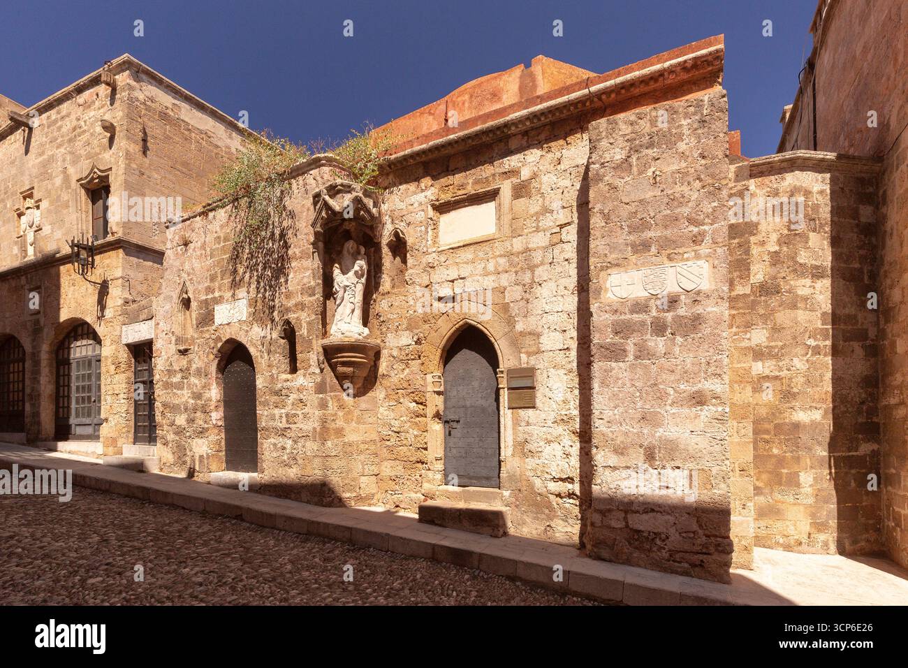 Medieval buildings with stone facades on the Street of the Knights in ...