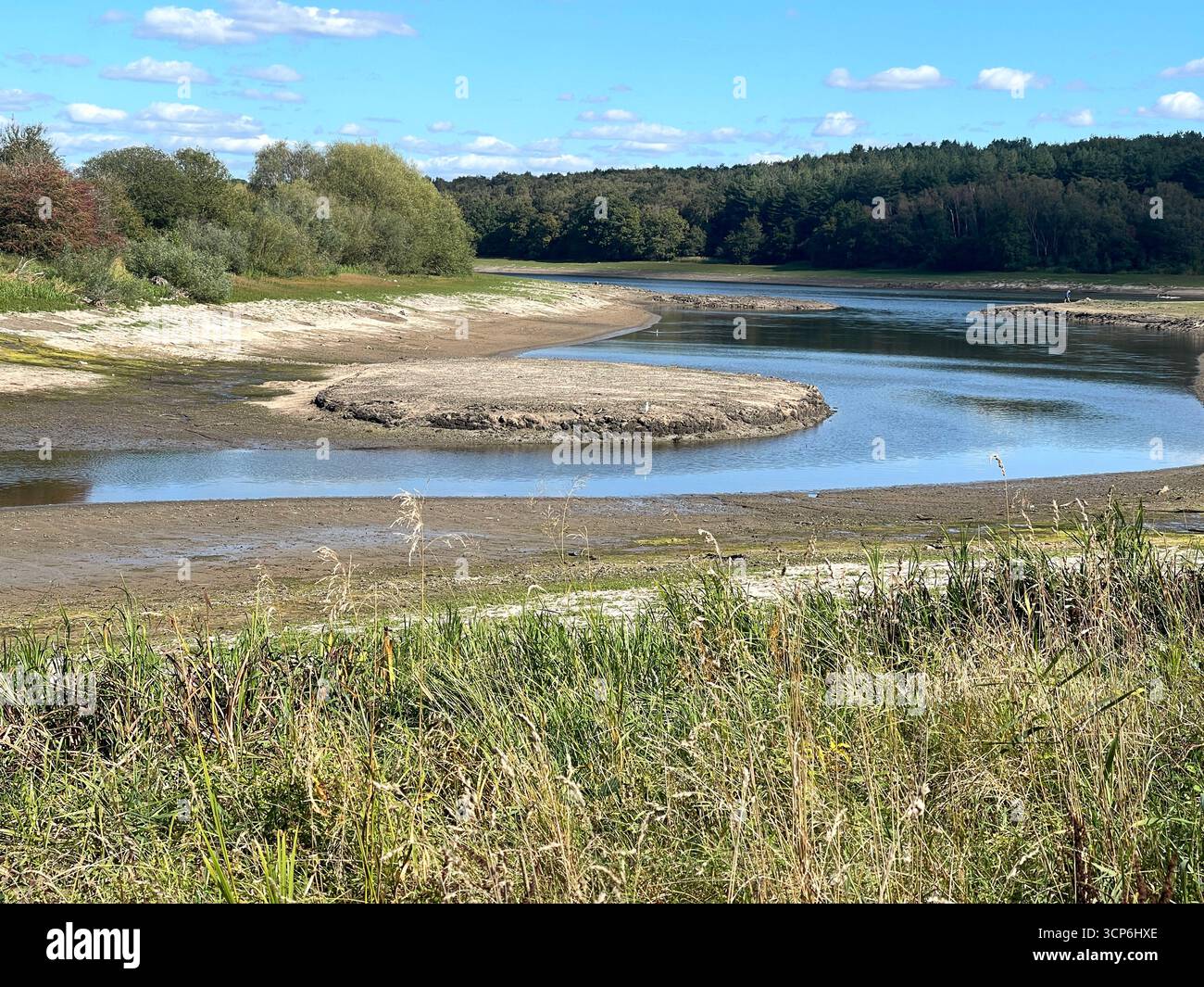Staunton Harold Reservoir During Drought September 2025 Derbyshire Leicestershire border - Smartphone Captured Stock Image
