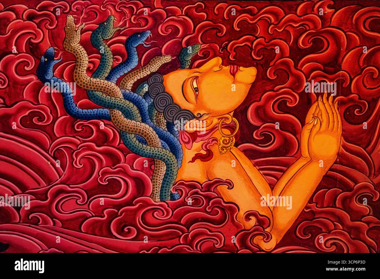 Snakes in hair are symbols of protection, wisdom, and transformation