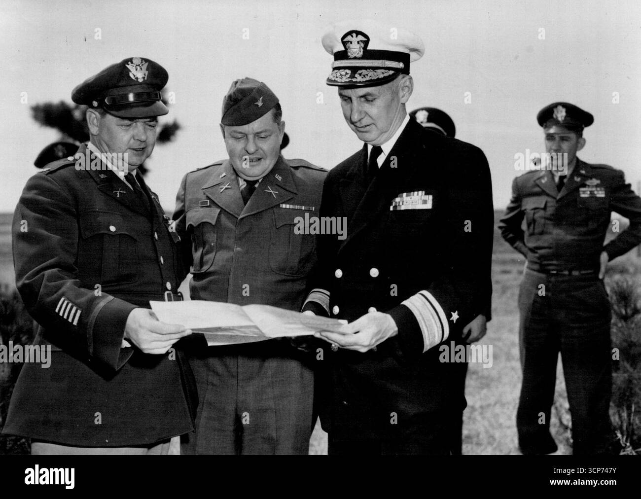 (L to R) Col Willard D. Carlock; Col Edward L. Austin, CIC, Pow ...
