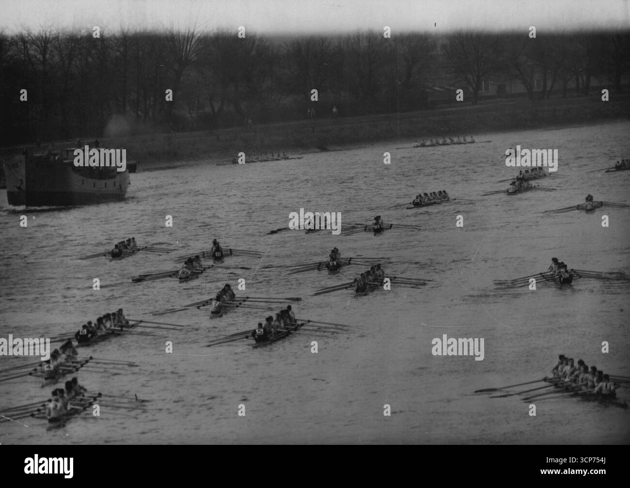 130 Boat Crews In One Race -- A view from Chiswick bridge, showing the ...