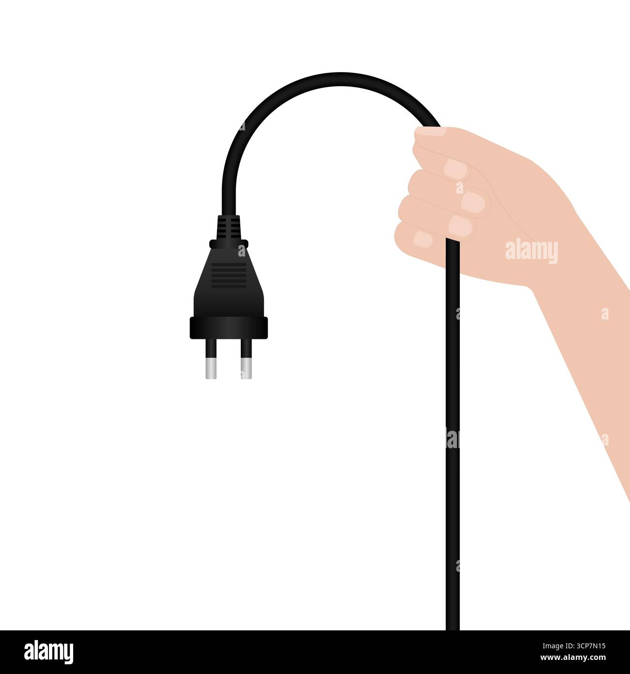 Unplug. Hand Unplugging Electric Plug from Electric Socket. Save Energy ...
