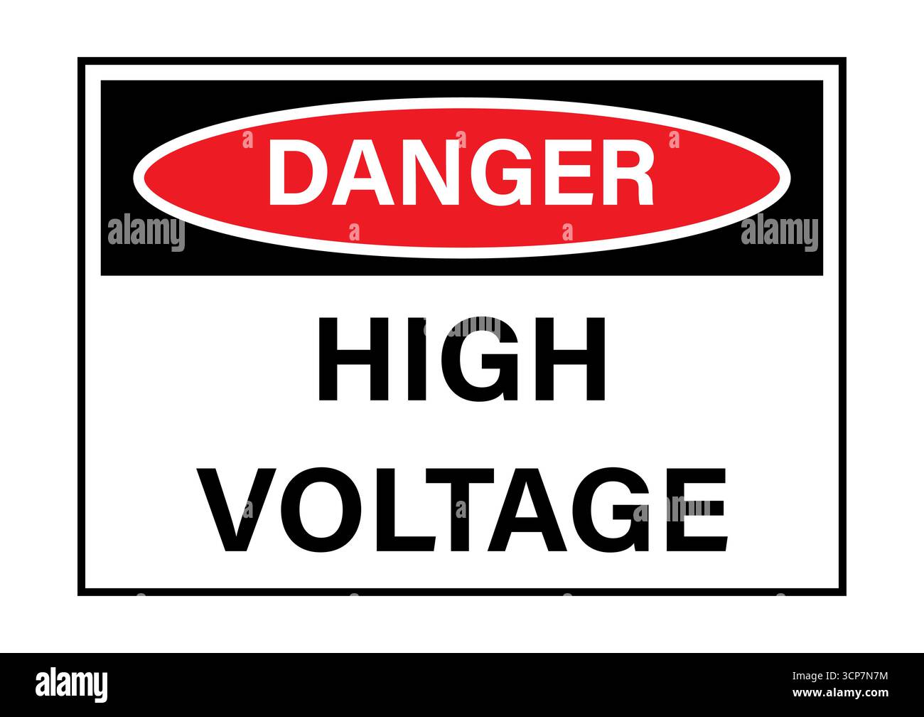 High Voltage Danger Sign. Vector Illustration. Stock Vector
